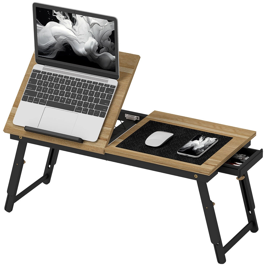 Supporto per Monitor Inclinabile e Regolabile 86x33x22,5-32 cm in Legno Rovere e Nero