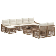 Set Divano da Giardino 10 pcs Beige polyrattan