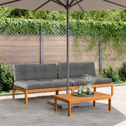 Divani Centrali Pallet Giardino con Cuscini 2pz Massello Acacia 3209482
