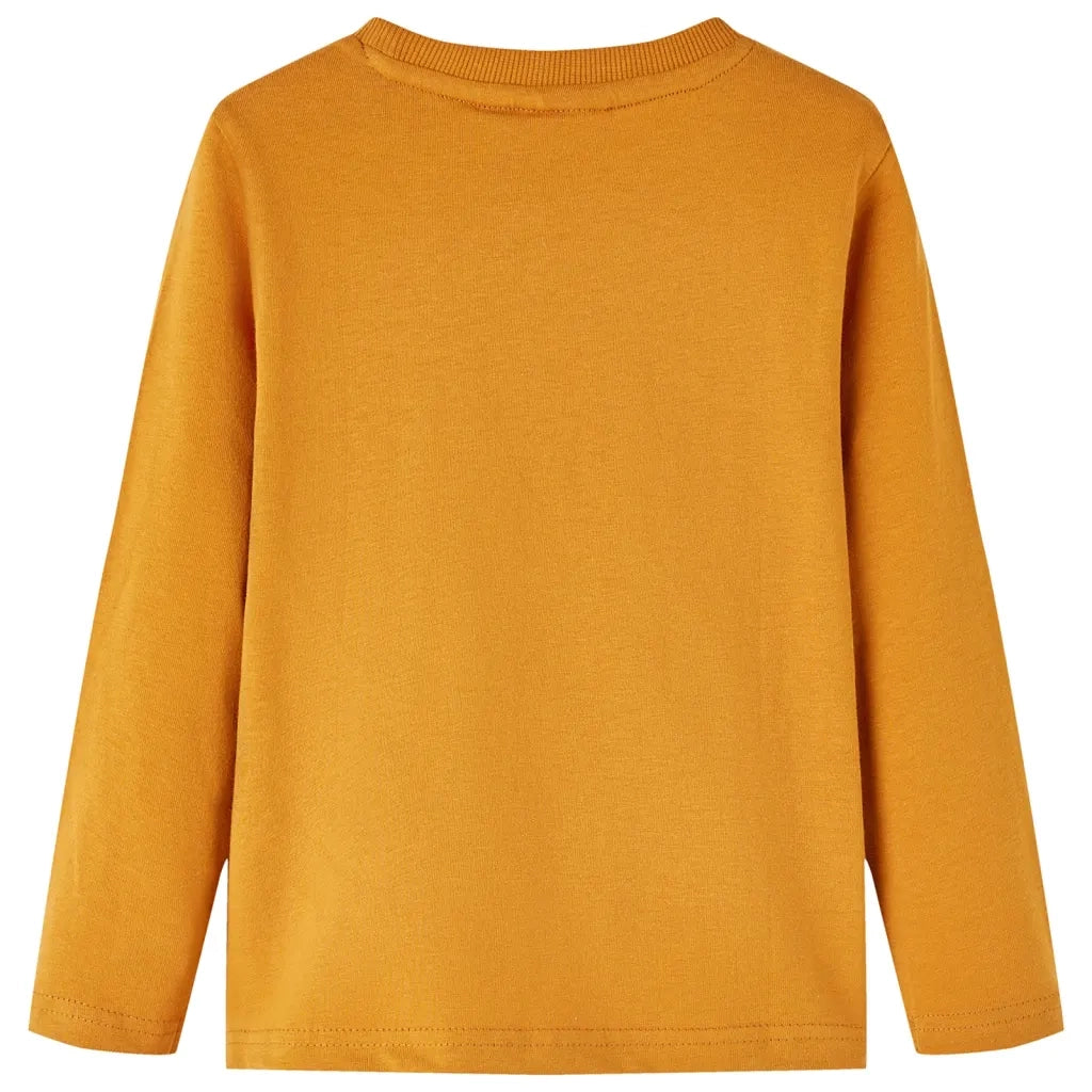 Maglietta da Bambino a Maniche Lunghe Ocra Scuro 116 12856