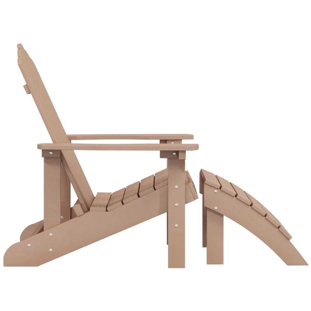 Sedia da Giardino Adirondack con Poggiapiedi Marrone HDPE cod mxl 16629