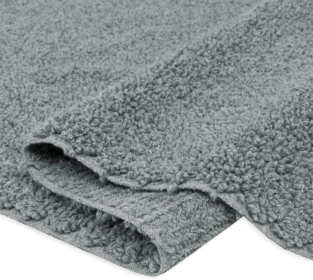 Tappeto Bagno Camera Scendiletto 50x80 cm Puro Cotone Morbido Lavabile Made In Italy Grigio