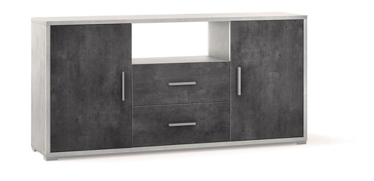 Madia 2 Ante 2 Cassetti 174x84x41 cm Ossido Bianco/Ossido Nero