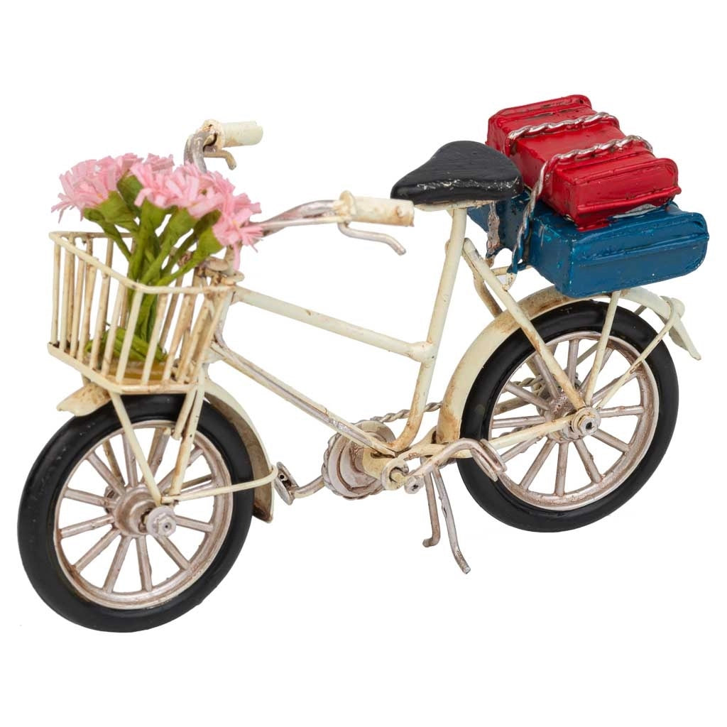 Bicicletta in metallo marrone 16,5x6,5x9,5h
