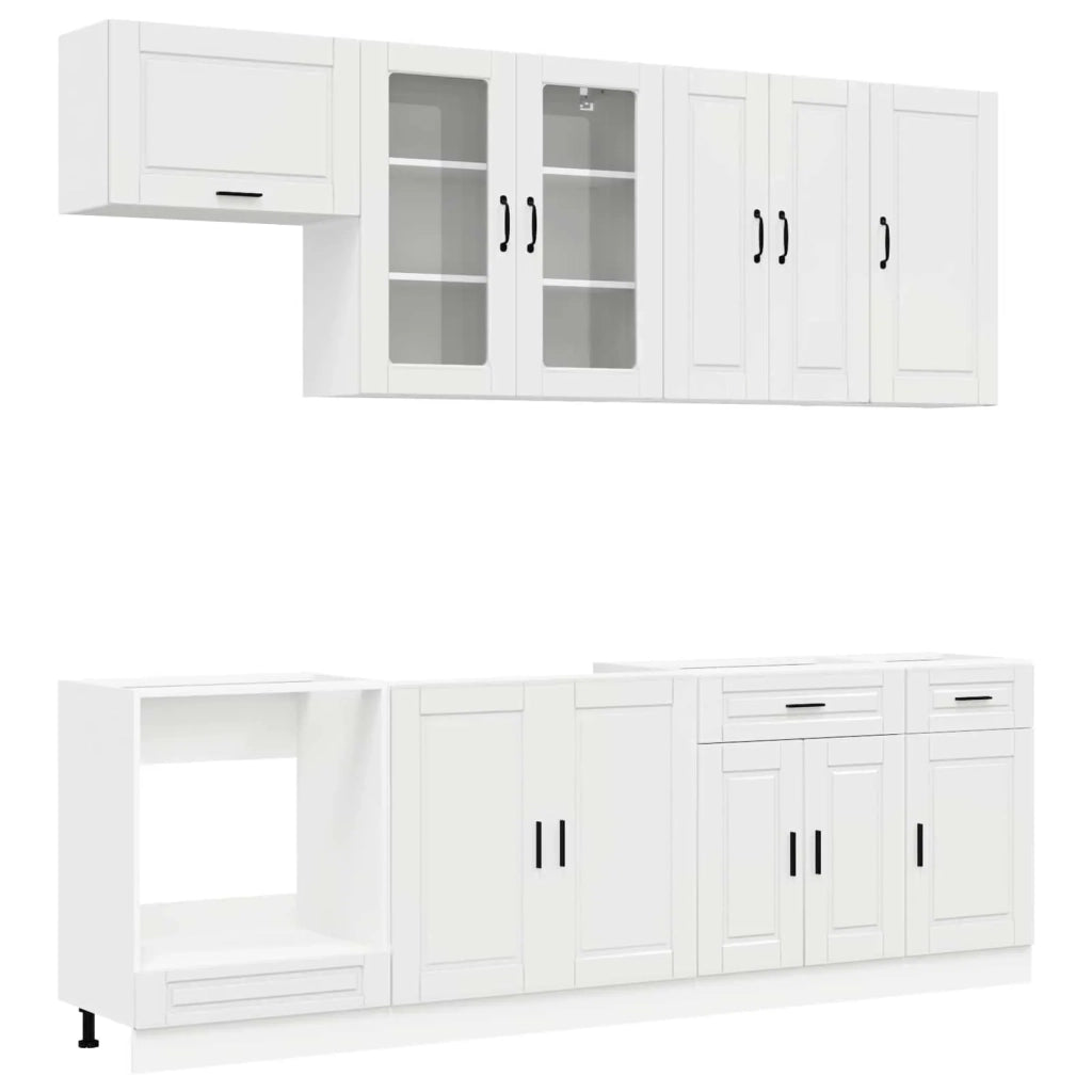 Unità Cucina PORTO 8 pcs Bianco Lucido Legno ingegnerizzato 3438177