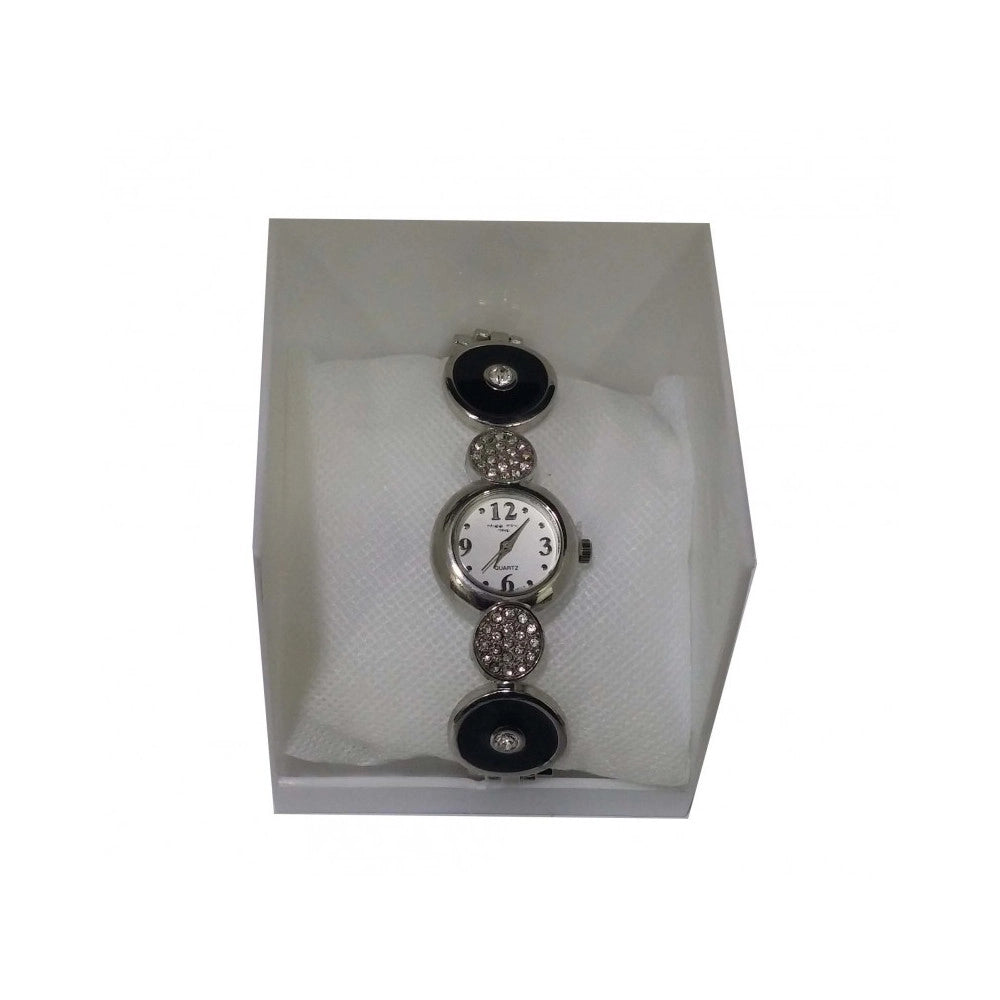 Trade Shop - Orologio Da Polso Bracciale Donna Brillantini Quadrante Tondo Strass W4 -