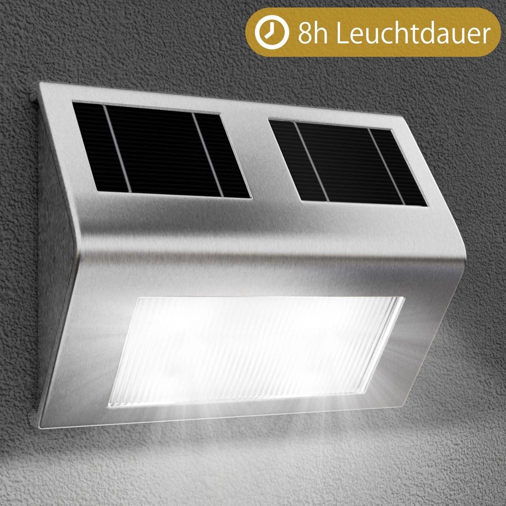 2x Lampada da Parete a LED a Energia Solare con Sensore Crepuscolare da Giardino Impermeabile Esterno Vialetto