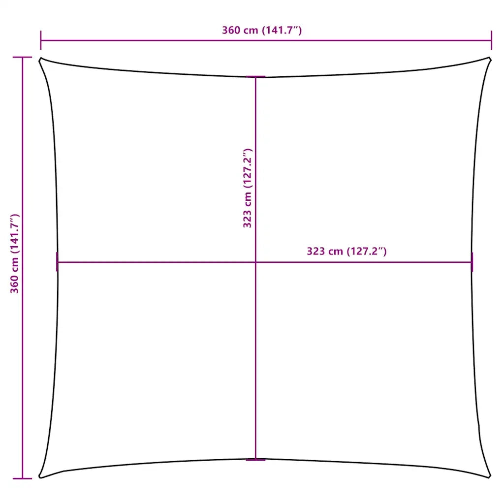 Vela Parasole in Tessuto Oxford Quadrata 3,6x3,6 m Gialla 135578