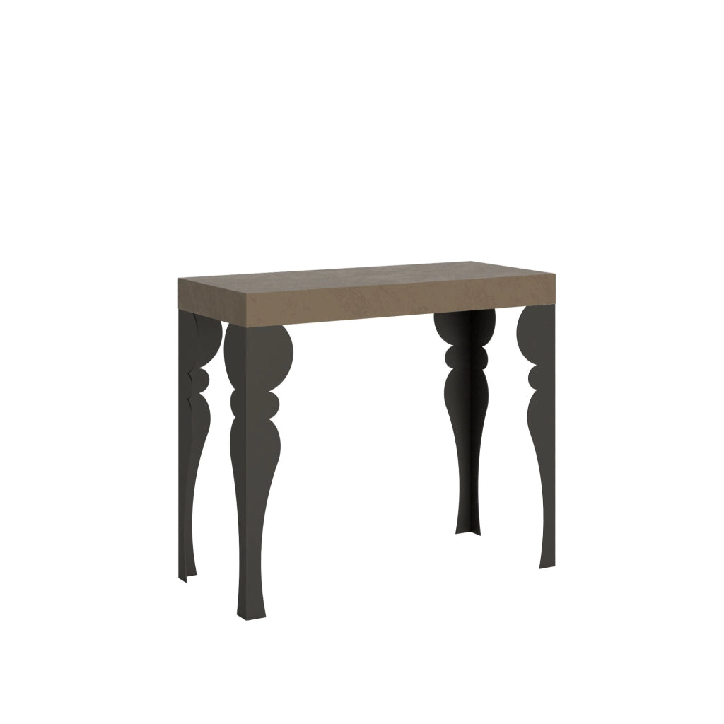 Consolle allungabile 90x40/196 cm Paxor Small Tortora telaio Antracite