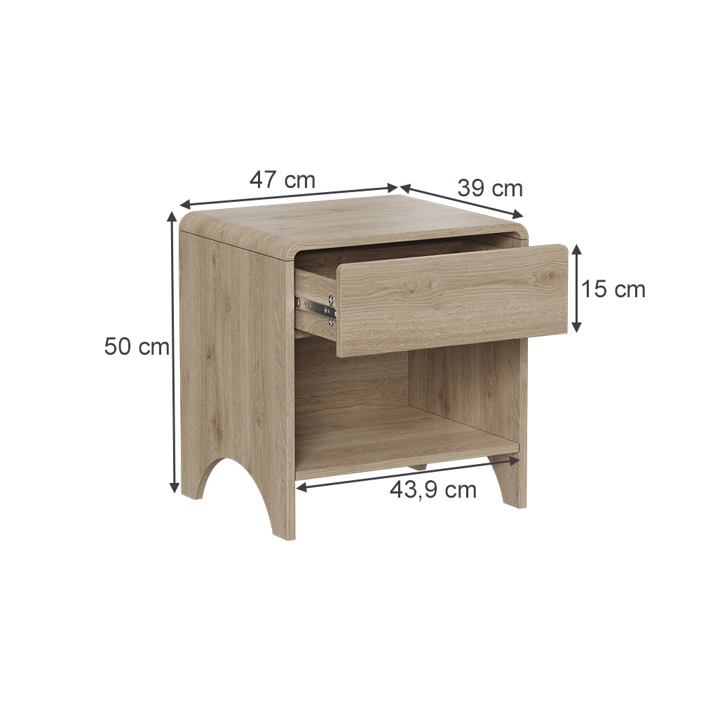 Vicco Comodino Rovere Set di 2
