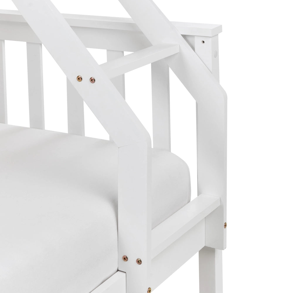 Letto a castello per bambini struttura in legno bianco 90/140 x 200 cm cameretta