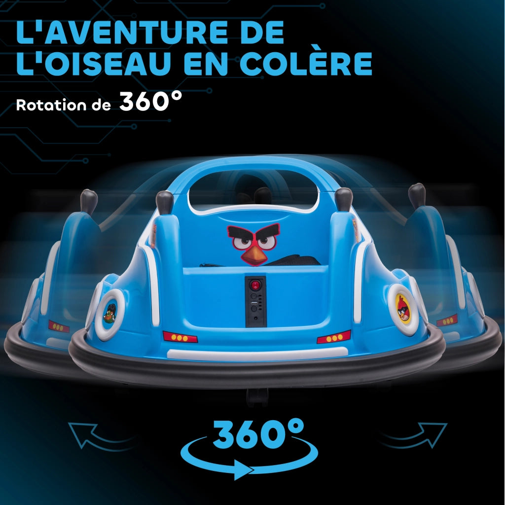 Auto Tamponneuse Elettrica Bambini 12V Angry Bird ¨C zephmum ¨C Blu 73x73x44 cm