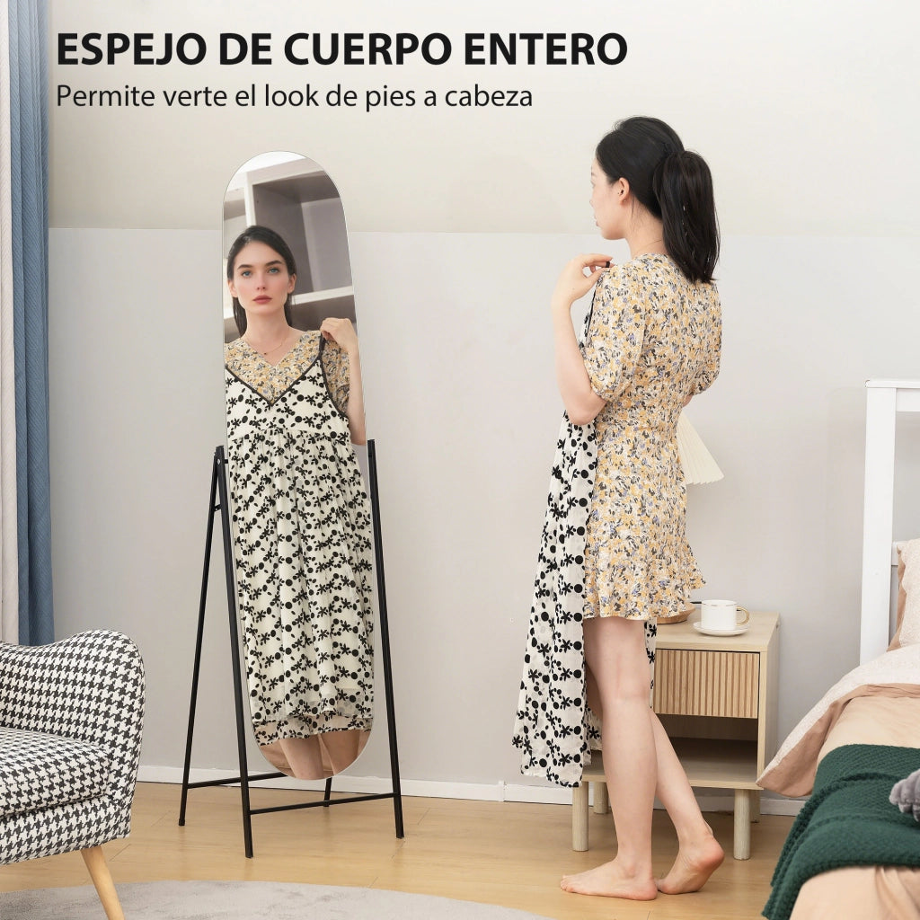 Specchio a Pieno Corpo Arcuato ¨C zephmum ¨C Nero 160x40 cm
