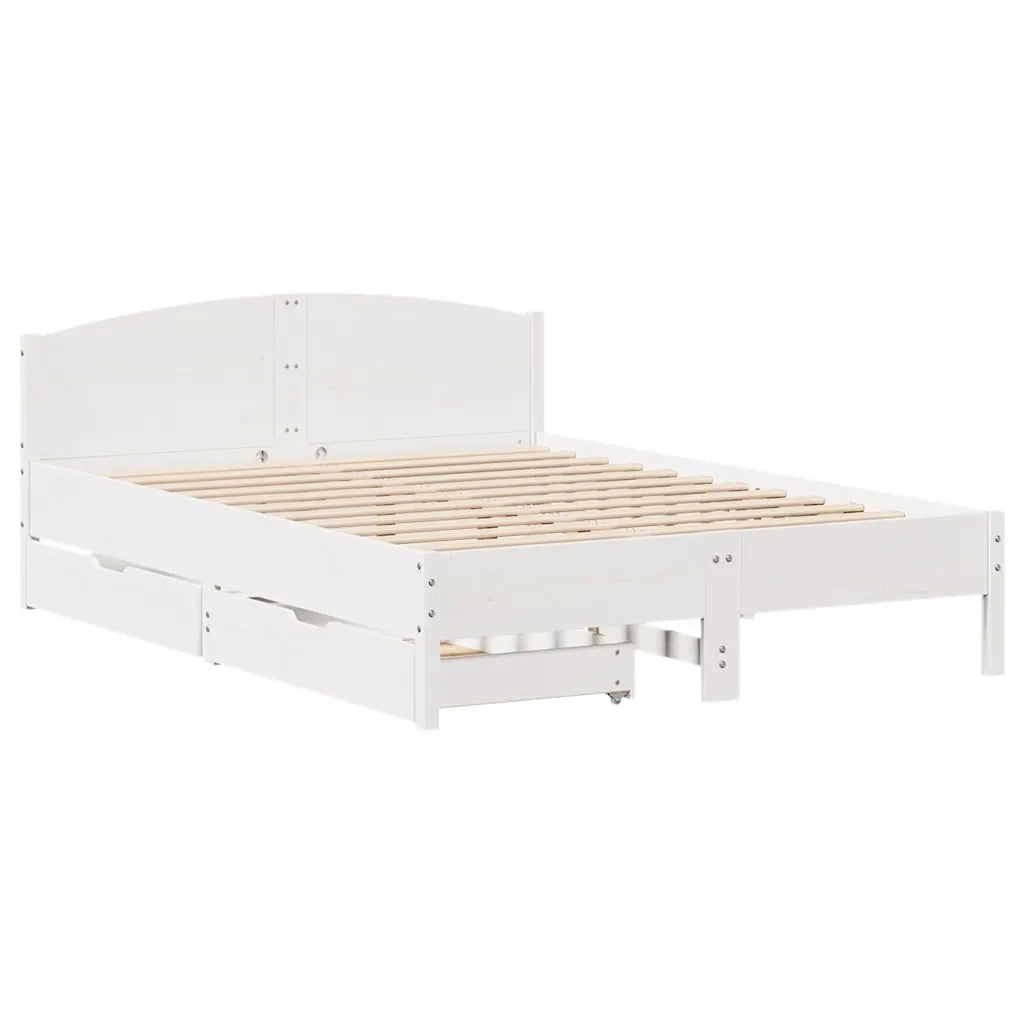 Letto senza Materasso Bianco 120x190 cm Legno Massello di Pino 3301840