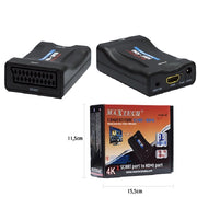 Trade Shop - Convertitore Audio Video Analogico Scart A Digitale Hdmi Full Hd 1080p Maxtech Cscart-hd -