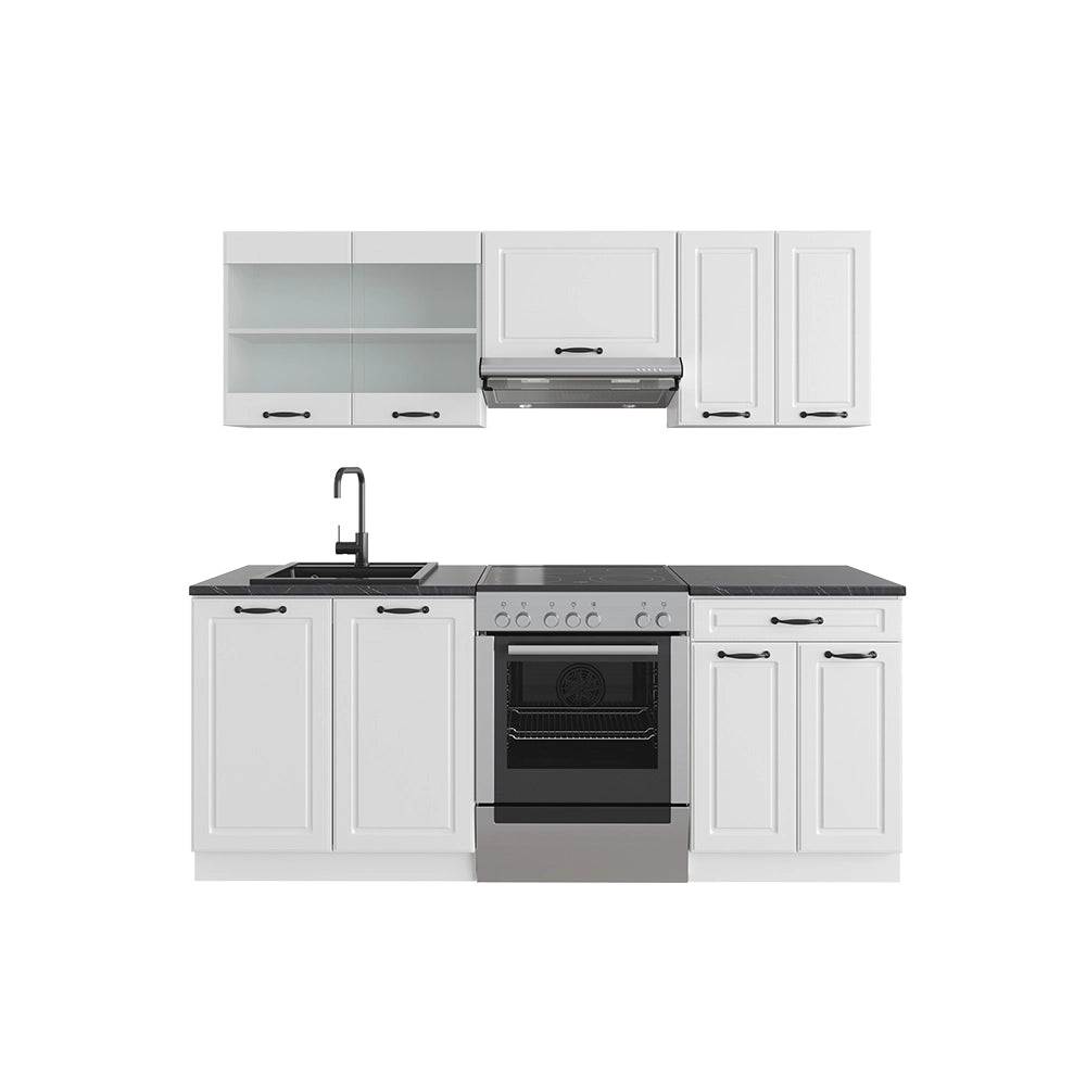 Vicco Cucina componibile Casa di campagna bianca/bianco 200 cm senza piano di lavoro