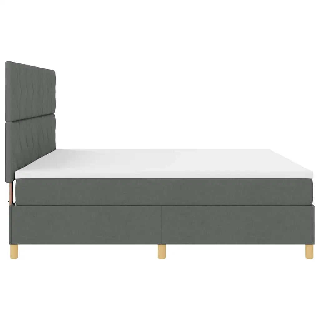 Letto a molle con materasso Grigio scuro 200 x 200 cm Tessuto 3339722