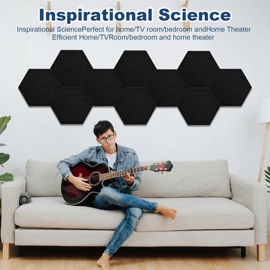 Pannelli di alta densità per pareti, trattamento isolante acustico per pannelli di parete, imbottitura assorbente del suono per studio 12 pezzi