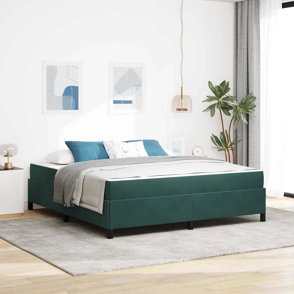 Struttura del letto Verde Scuro 180 x 200 cm Tessuto