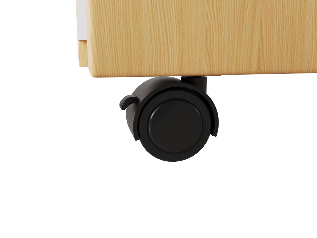 Scrivania pieghevole con piano girevole a 360° e 3 cassetti, per ufficio, in truciolare, rovere, 120 × 50 × 76,5 cm