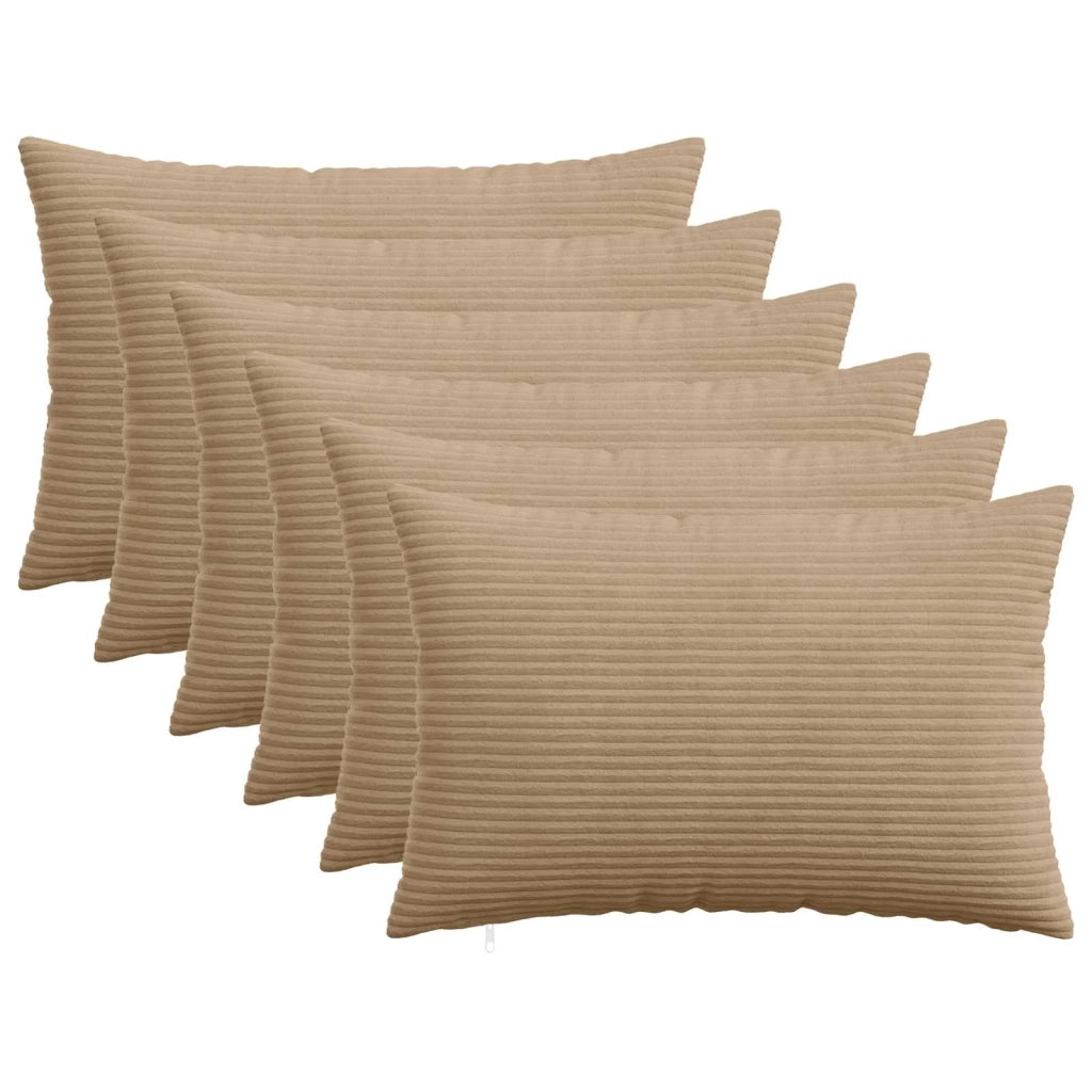 Federa 6 pcs HEERLEN Marrone 50 x 75 cm corduroy 911656