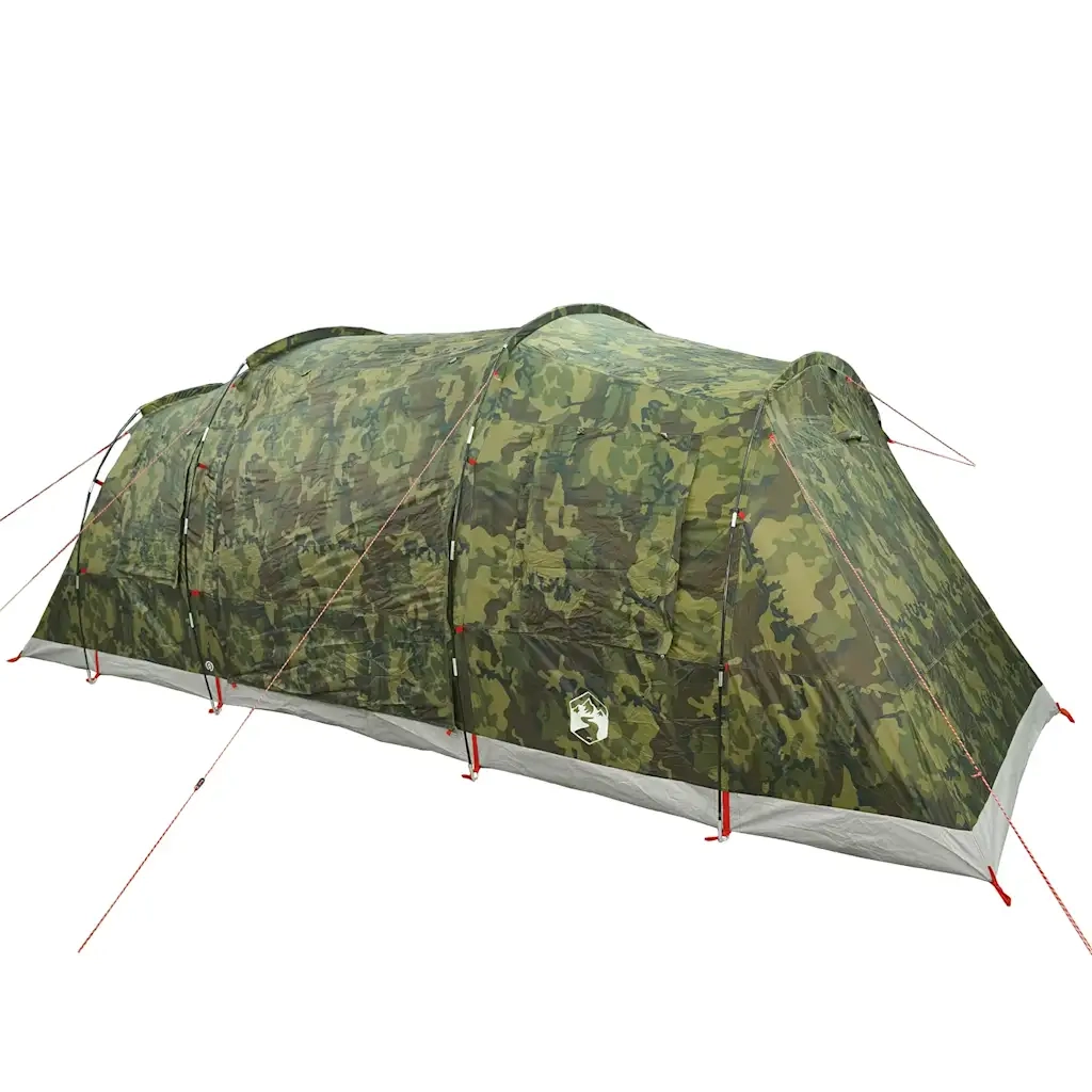 Tenda Familiare a Tunnel per 6 Persone Mimetica Impermeabile