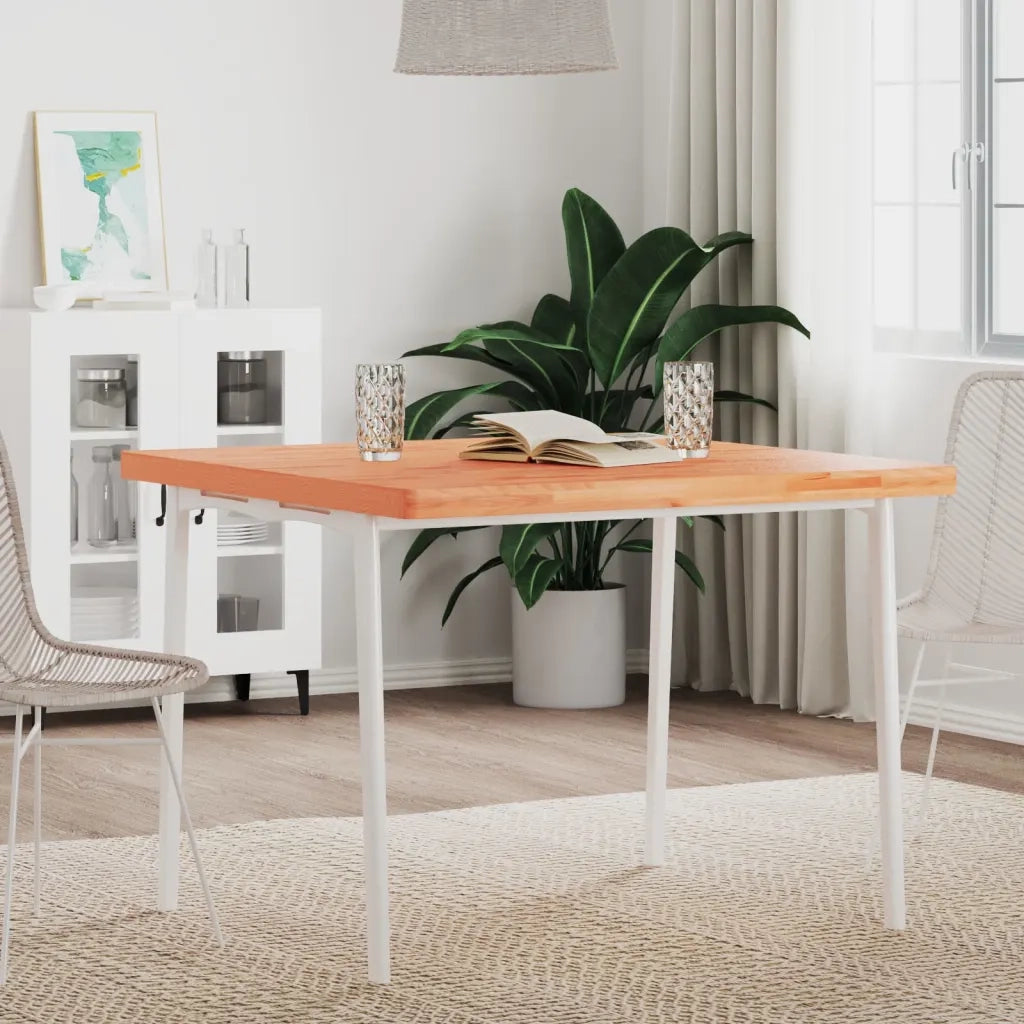 Piano per Tavolo 90x90x4 cm Quadrato Legno Massello di Faggio 355983