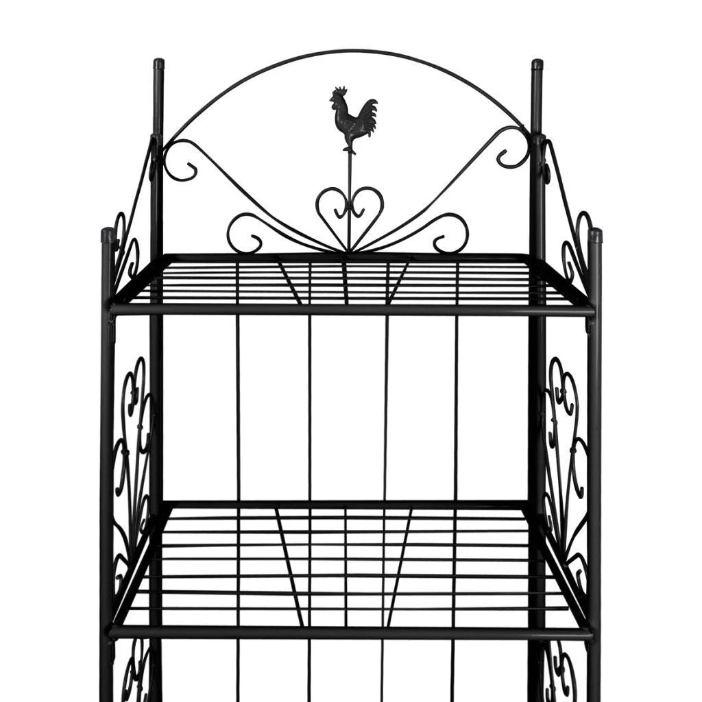 Scaffale a 4 ripiani per piante e fiori da interno o da esterno 61 cm acciaio nero 2702001/2