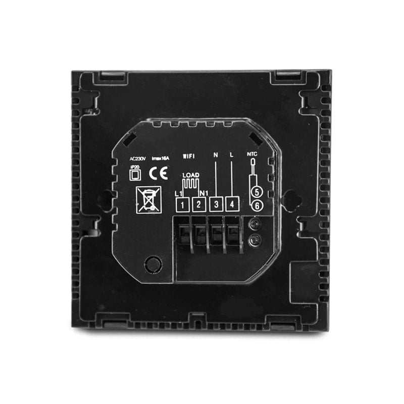 Termostato Wi-Fi Con Touch Nero 220V Compatibile Con Alexa Google Home Per Caldaia A Gas Murale Da Parete Riscaldamento Termosifone Ad Acqua