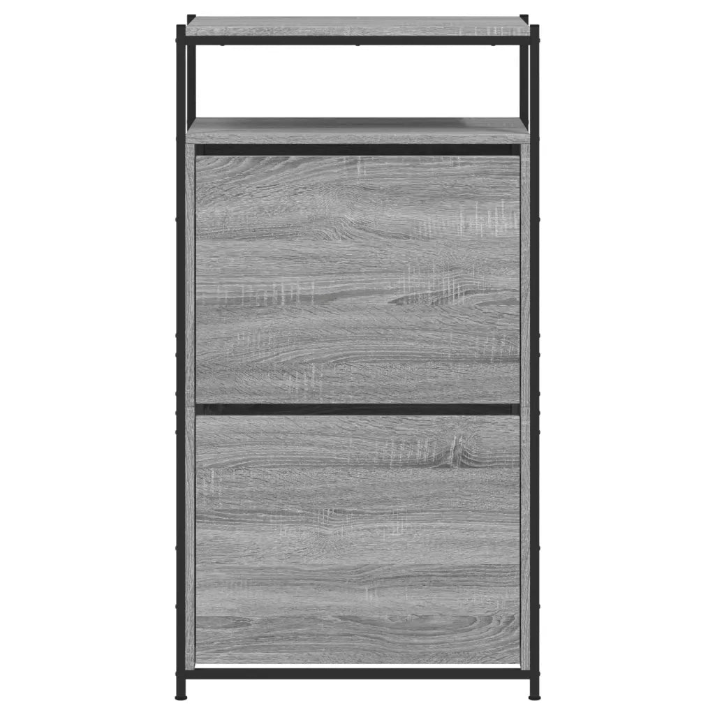 Scarpiera-Scaffale per scarpe Grigio Sonoma 60x34x112 cm in Legno Multistrato