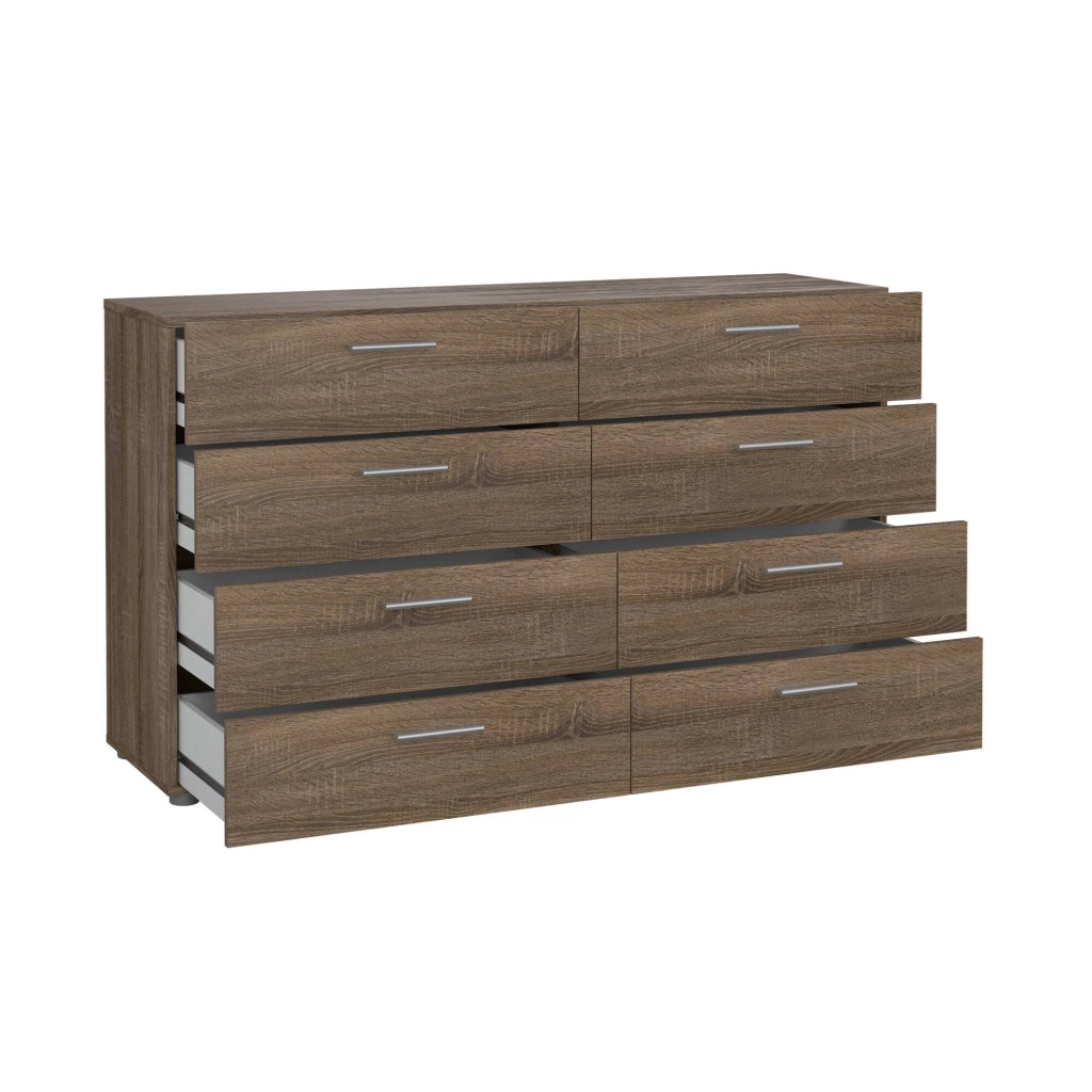 Credenza Phethai, Buffet da soggiorno, Madia da salotto, Dispensa da cucina, 140x40 h82 cm, Rovere