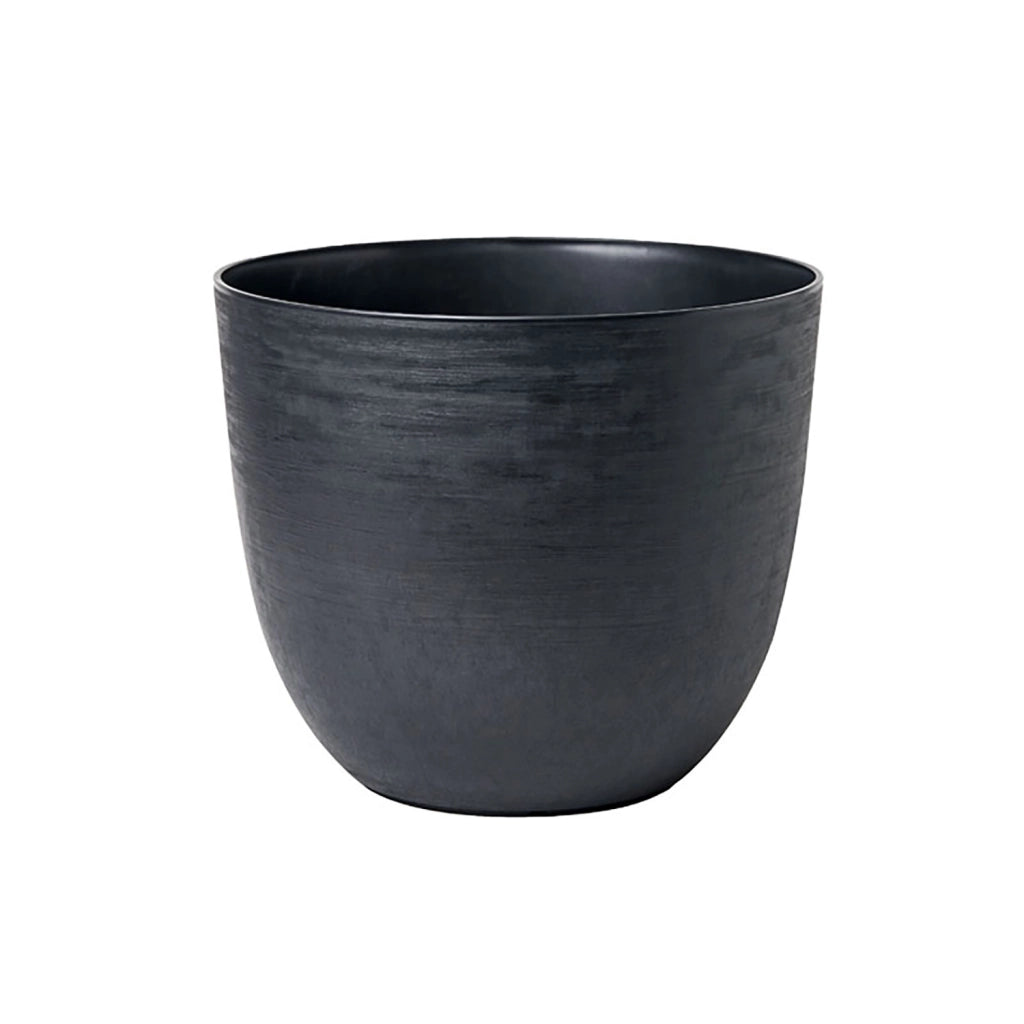 Vaso Rotondo Indoor e Outdoor Tera con Riserva D'acqua Over Black Ø58 cm in Plastica Nero