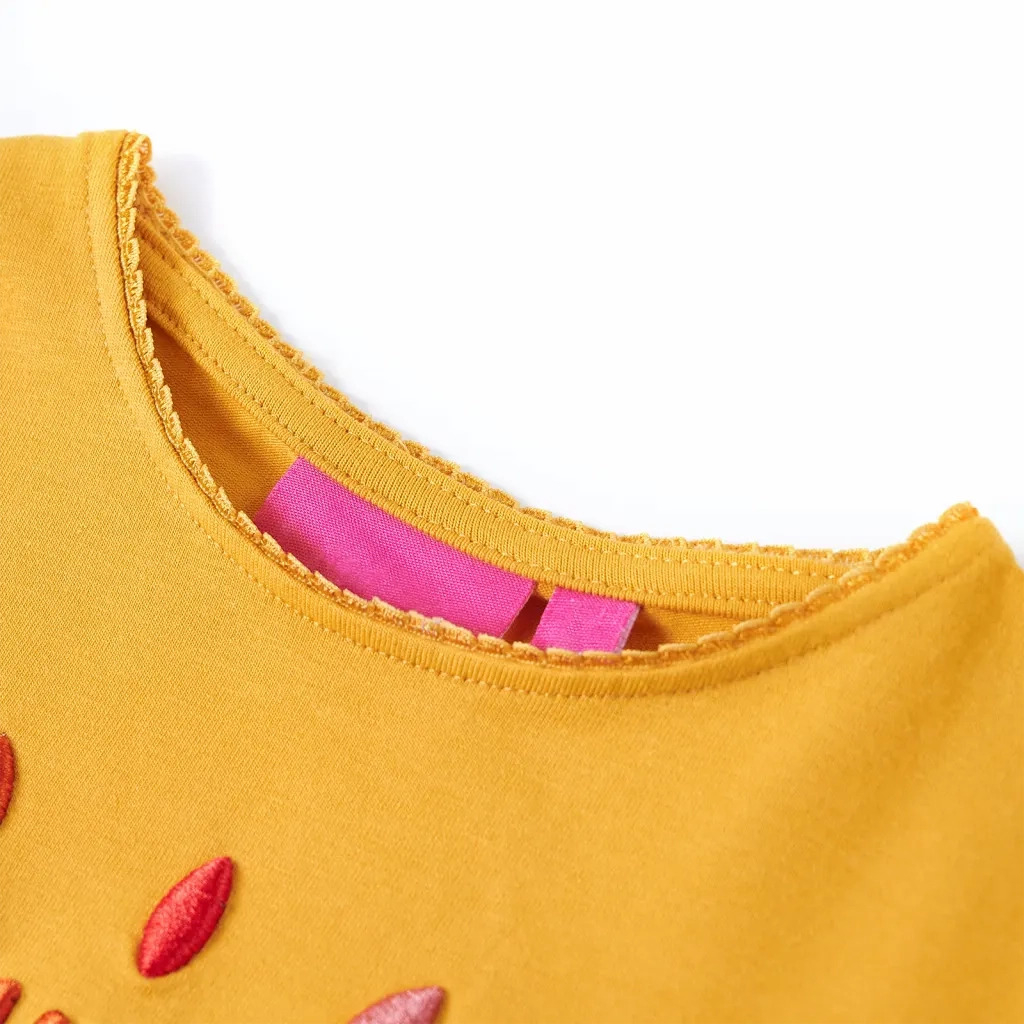 Maglietta per Bambini Maniche Lunghe Ocra Scuro 104cod mxl 84478