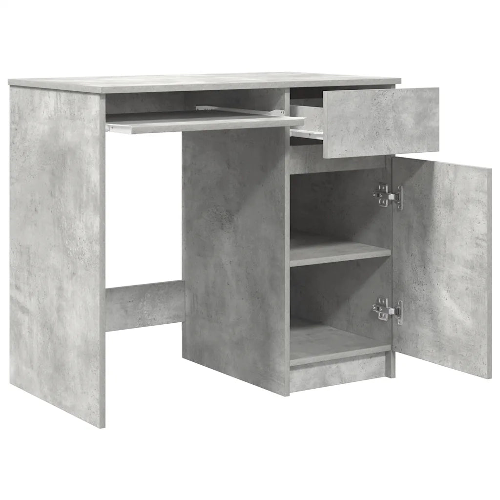 Scrivania | Tavolo da Ufficio Grigio Cemento 86x49x76 cm in Legno Multistrato