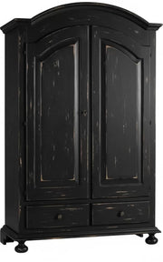 Armadio 2 porte shabby legno nero consumato 125x61x200 - Mobili 2G