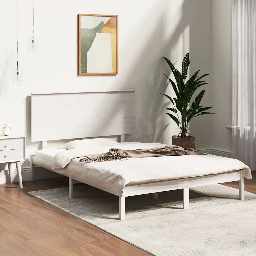 Giroletto senza Materasso Bianco 140x200 cm Legno Massello Pino 3104804