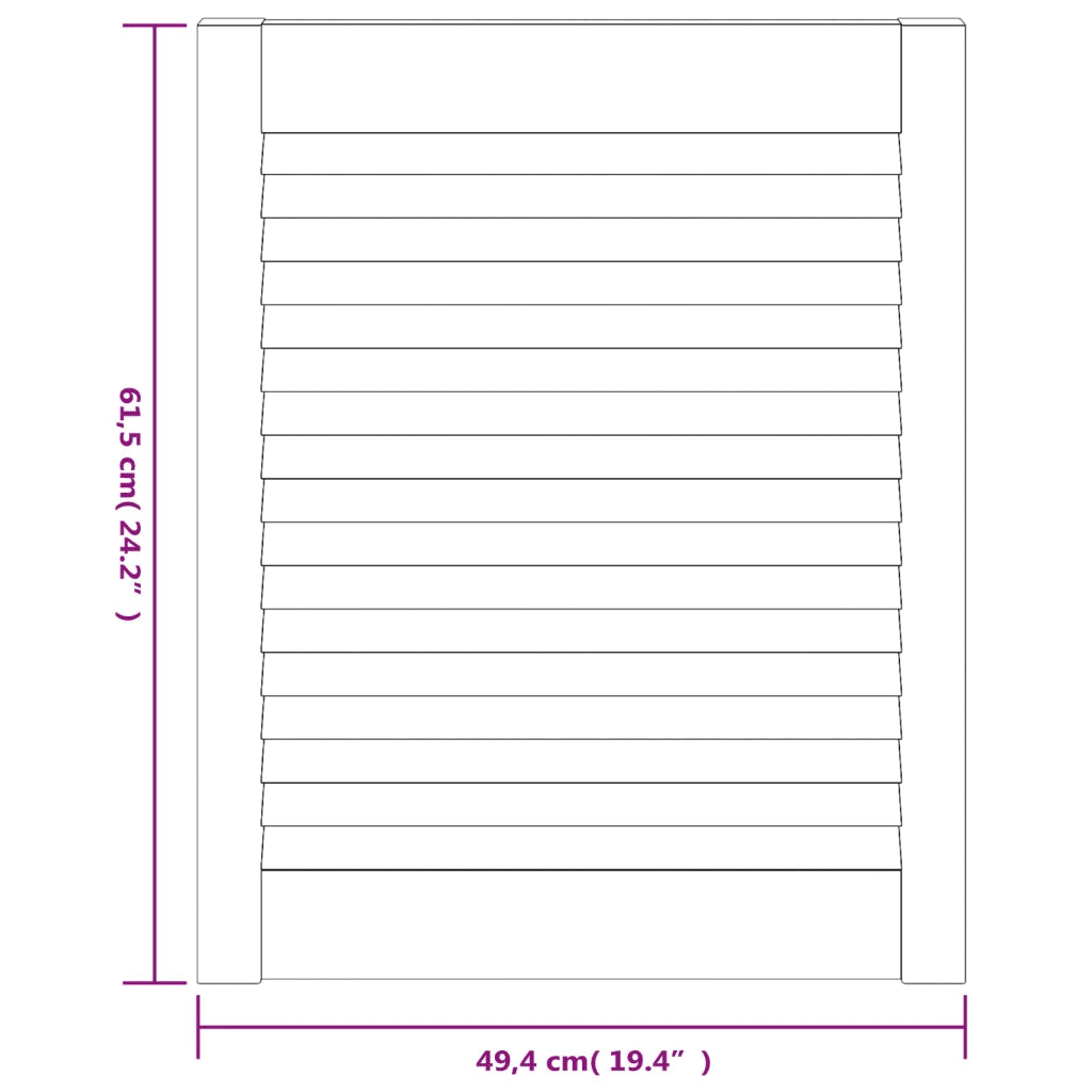 Ante a Lamelle 2 pz Bianche 61,5x49,4 cm in Legno di Pino CFW1055930