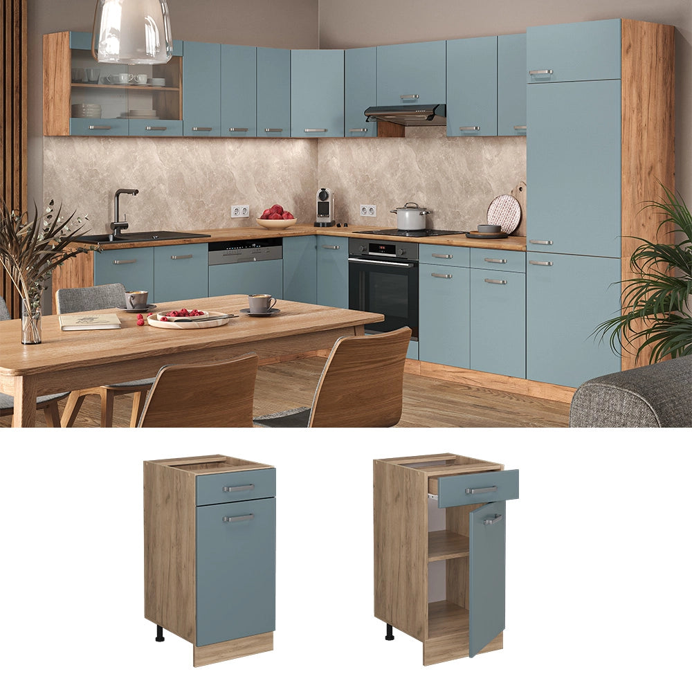 Vicco Mobiletto base per cucina Grigio-blu 40 cm , PL Rovere