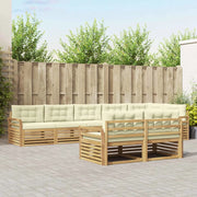 Set di divani da esterno 8 pz Bianco e Crema Poliestere 3390685