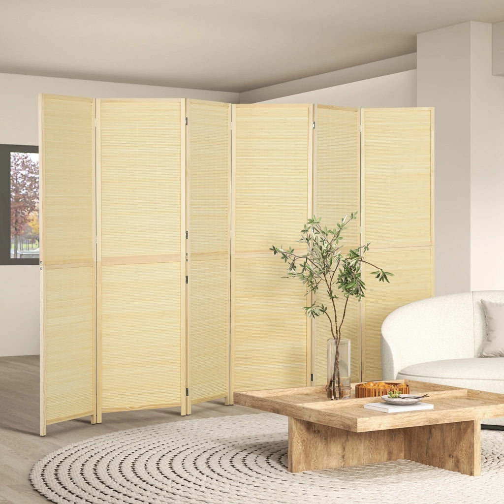 Paravento in bamb¨´ 6 pannelli ¨C Minimal ¨C 270x180 cm naturale
