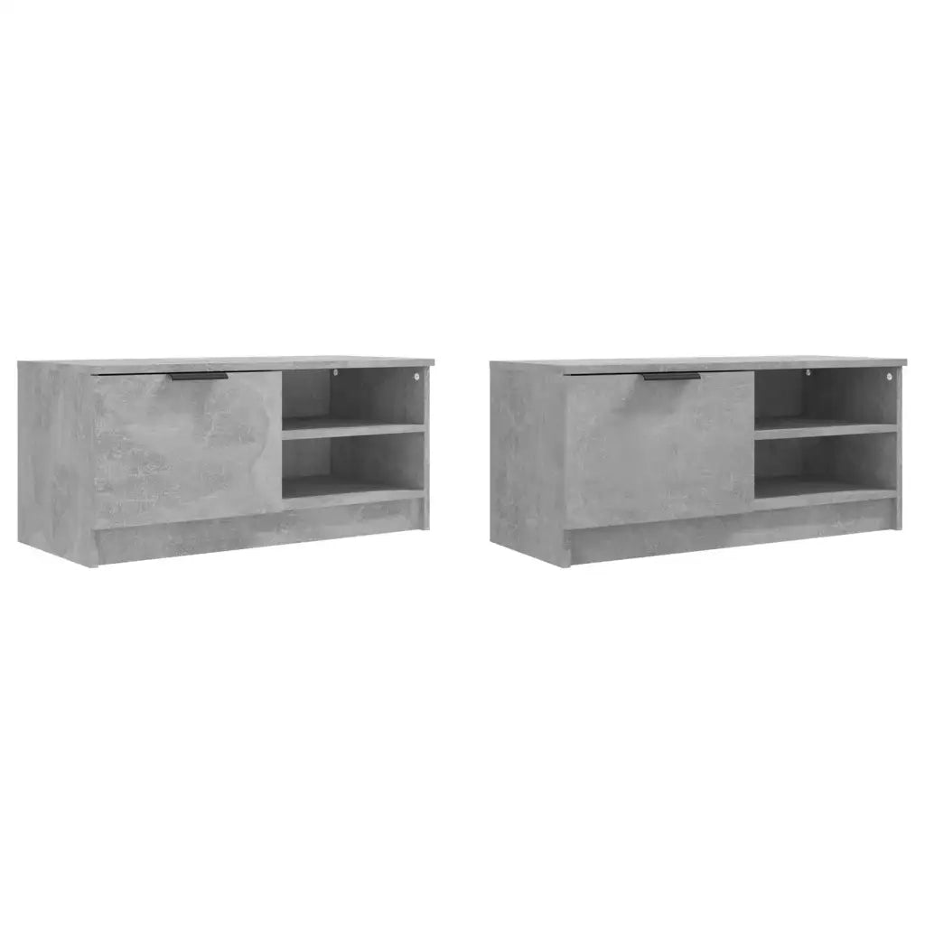 Mobili TV 2 pz Grigio Cemento 80x35x36,5cm in Legno Multistrato 811475
