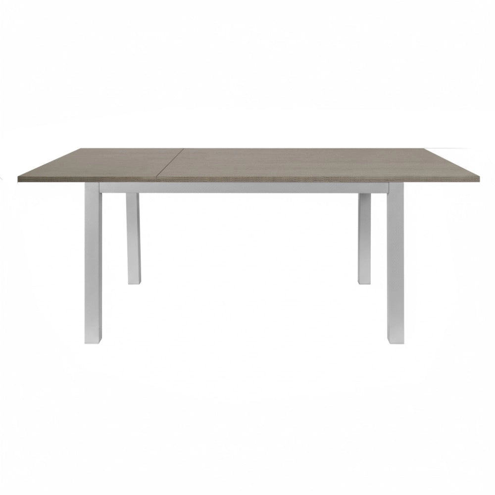 Tavolo rettangolare allungabile 120x80 struttura alluminio e piano larice grigio Monster