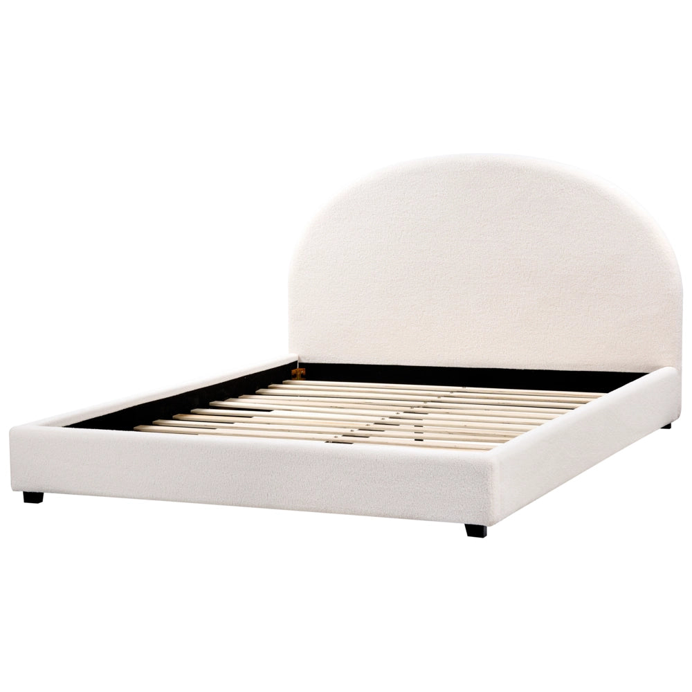 Letto matrimoniale in tessuto azzurro 160 x 200 stile retrò minimalista