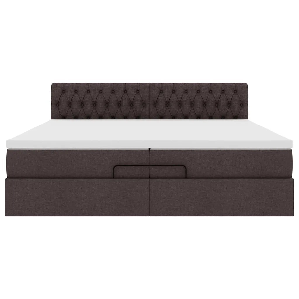 Struttura Letto Pouf con Materassi 200x200 cm in Tessuto 3312419