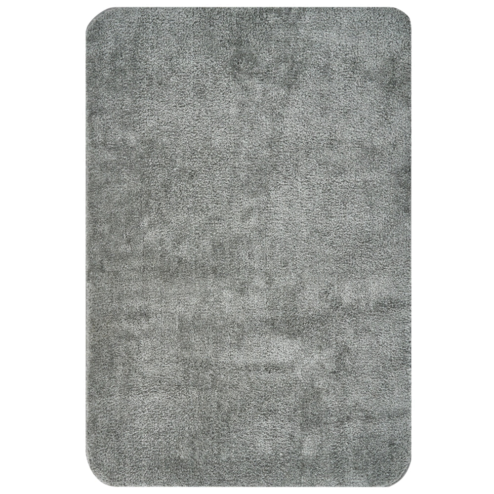 Tappetino da bagno in microfibra grigio 60 x 90 cm con retro antiscivolo Accessori da bagno rettangolari morbidi