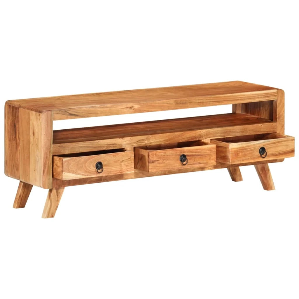 Mobile TV multimediale scaffale TV credenza mobile TV sala da pranzo soggiorno camera da letto 110 x 30 x 40 cm legno massello di acacia marrone 02_0025714