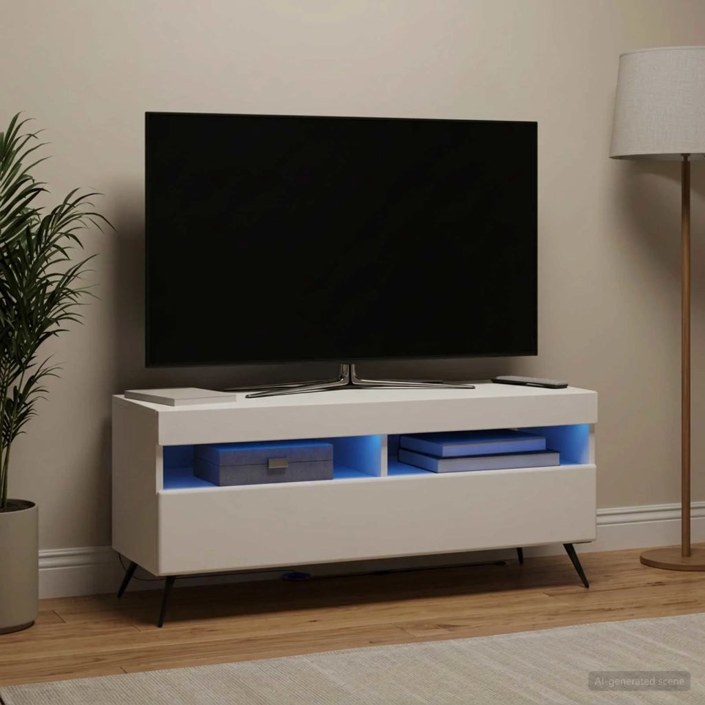 Mobile TV LED Bianco Legno ingegnerizzato 897645