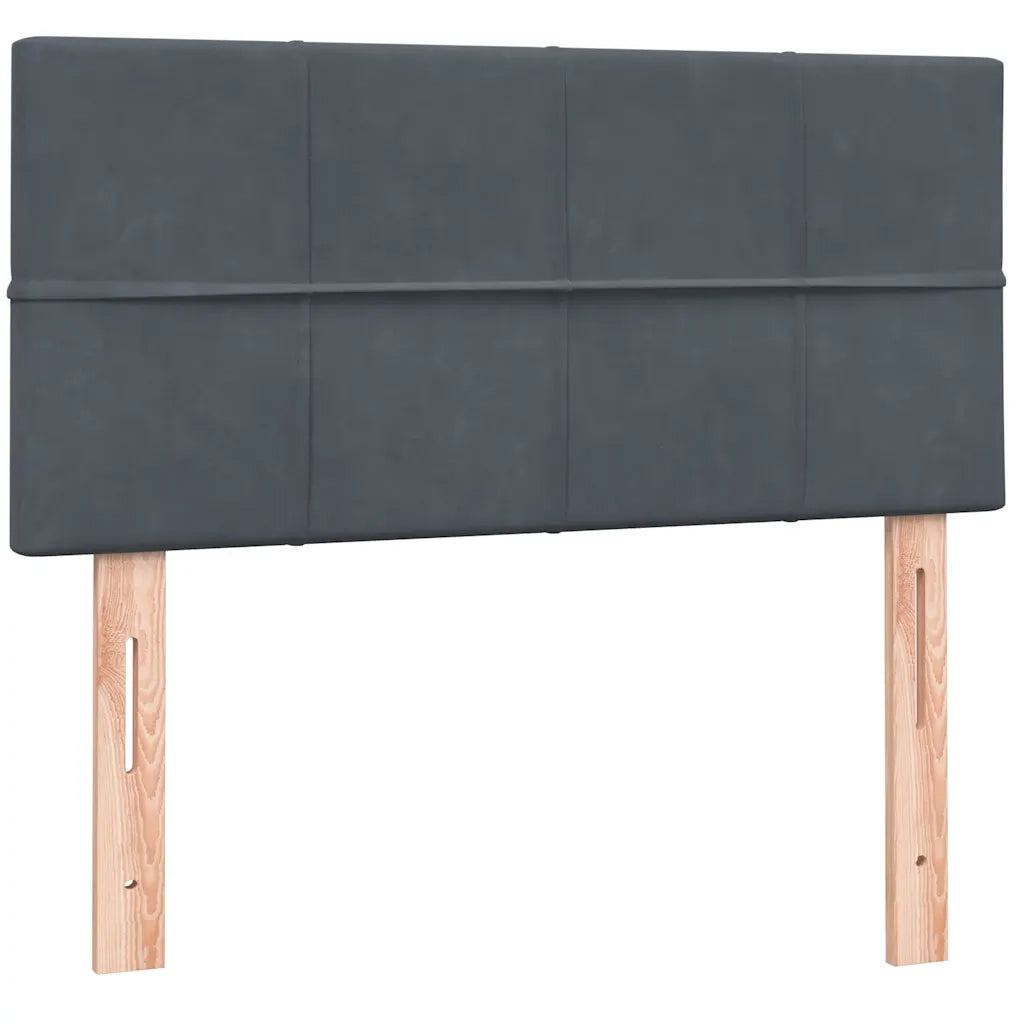 Letto a Molle con Materasso e LED Grigio Scuro 80x220 cm Velluto 3316906