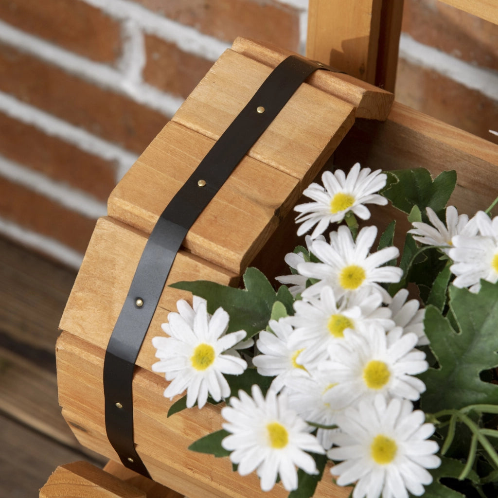 EasyComfort Fioriera da Esterno a Mezza Botte in Legno d'Abete con Design Verticale Rialzato, 45x45x80 cm