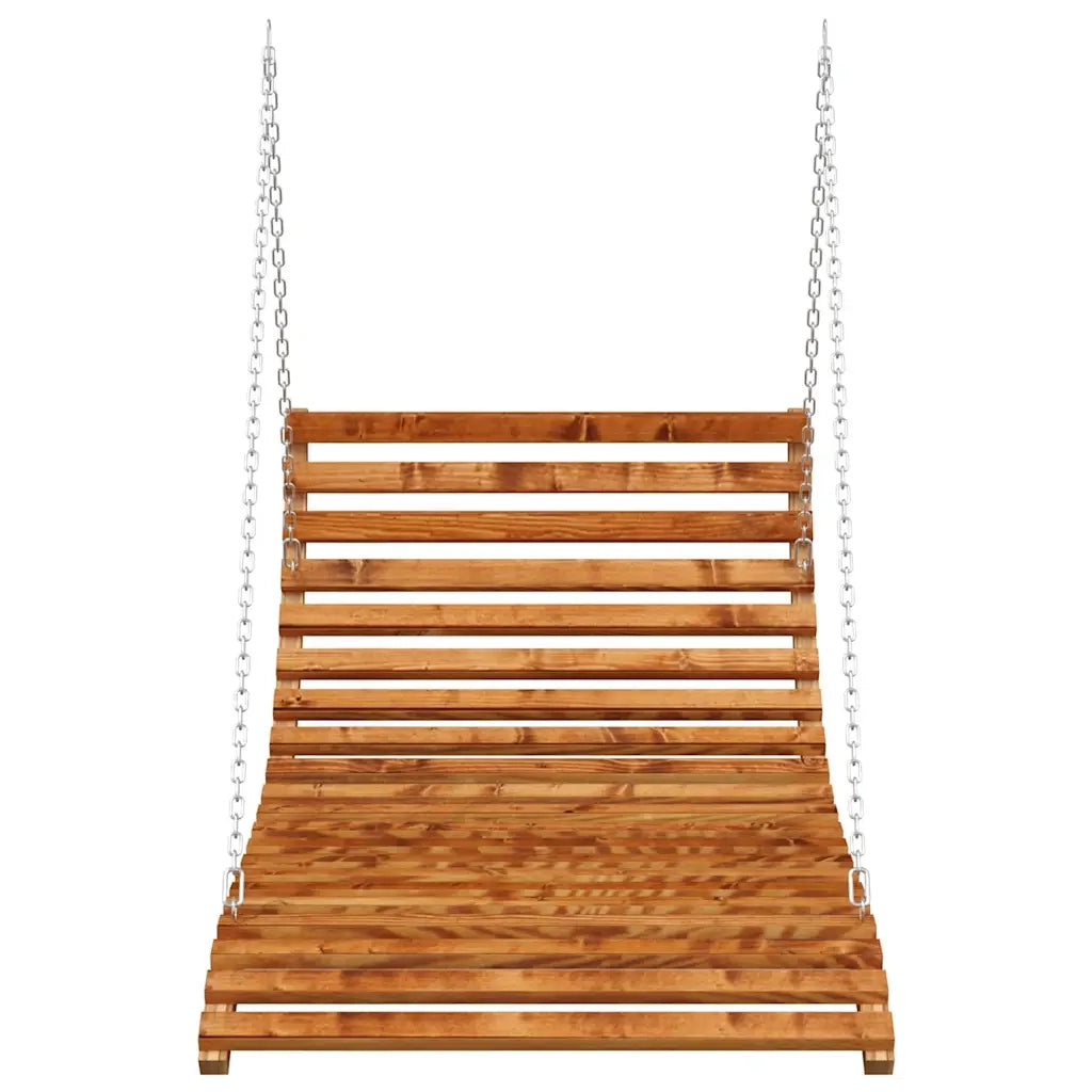Letto a Dondolo in Legno Ricurvo Finitura Teak 115x147x46 cm CFW3352069